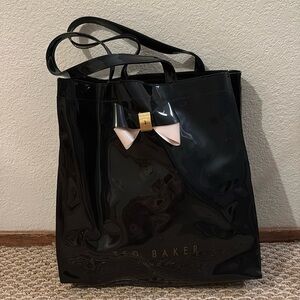 Ted Baker Black Tote Bag with Bow Accent
